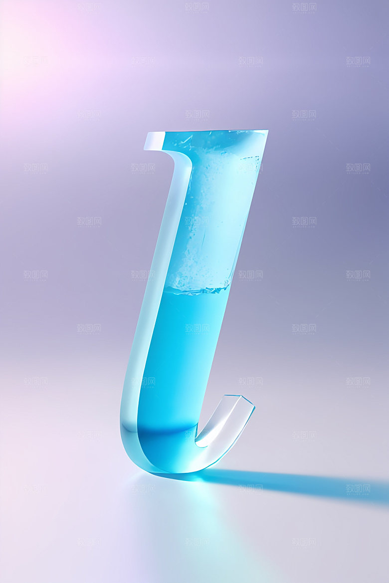冰块字母英文透明艺术字