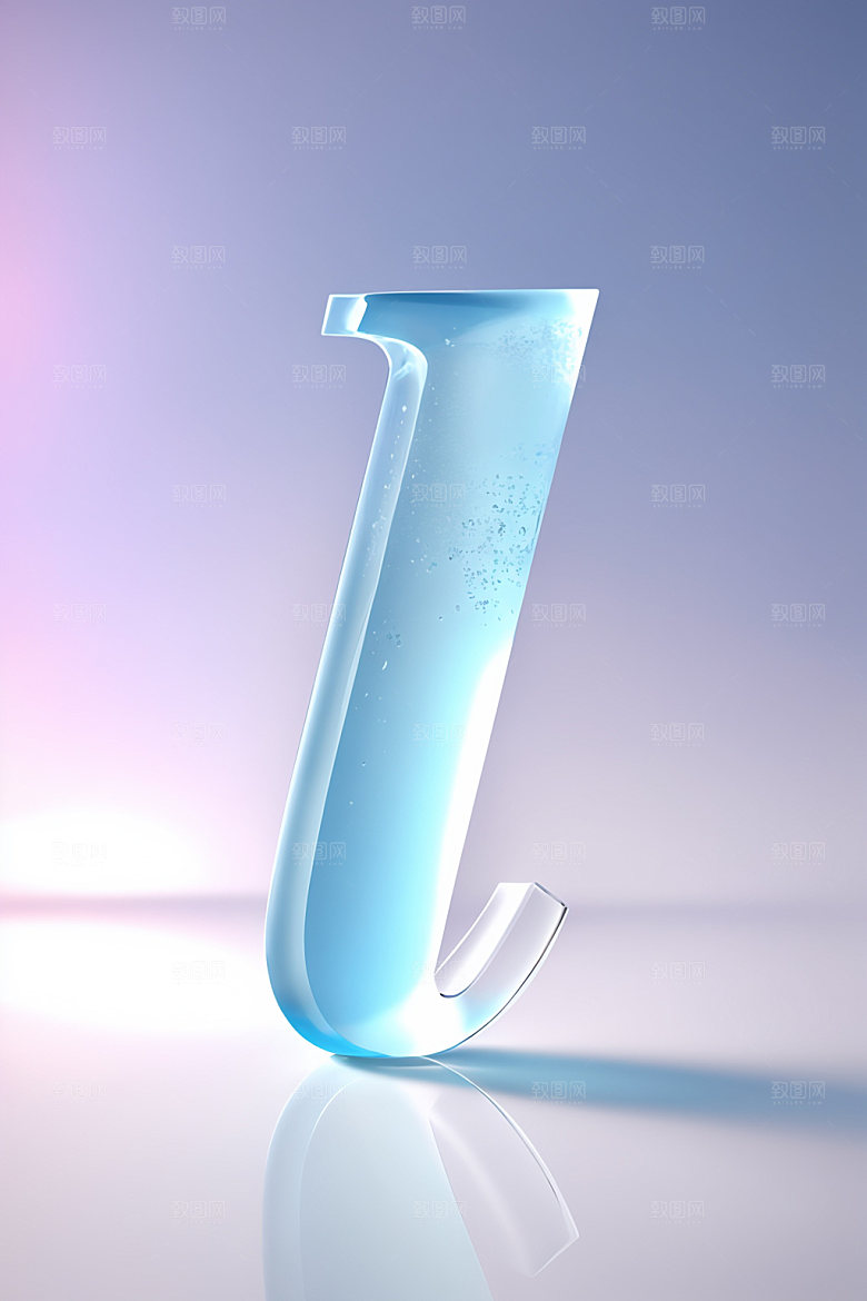 冰块字母透明英文艺术字