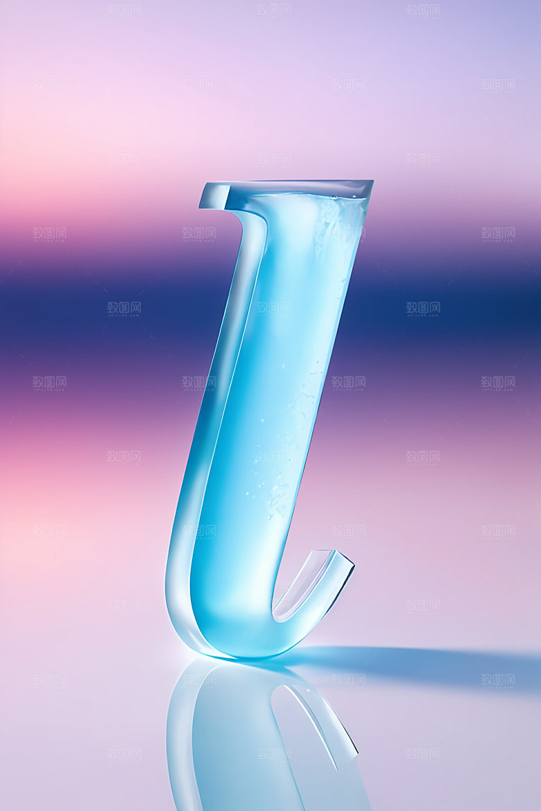 冰块字母立体质感艺术字