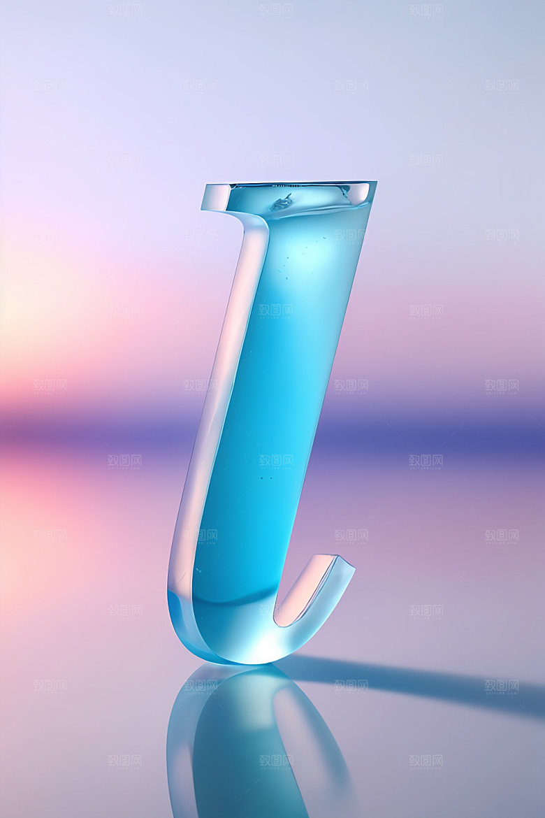 冰块字母3D清爽艺术字