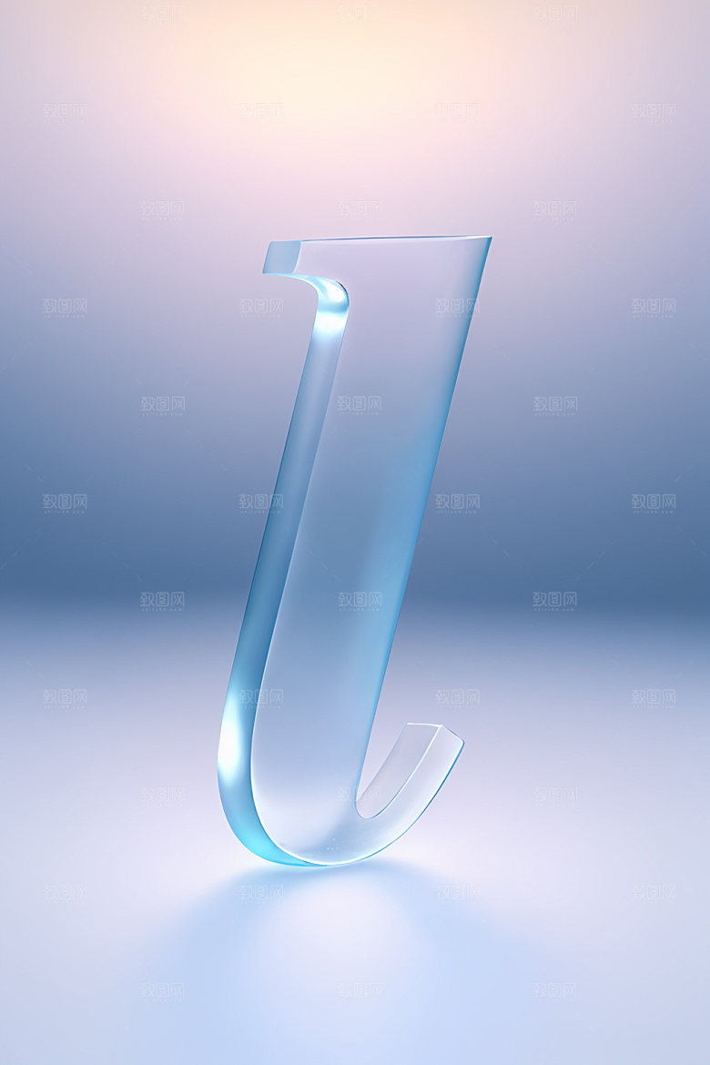 冰块字母通透质感艺术字