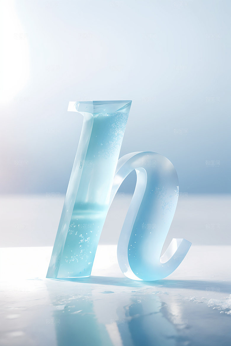 冰块字母立体创意艺术字