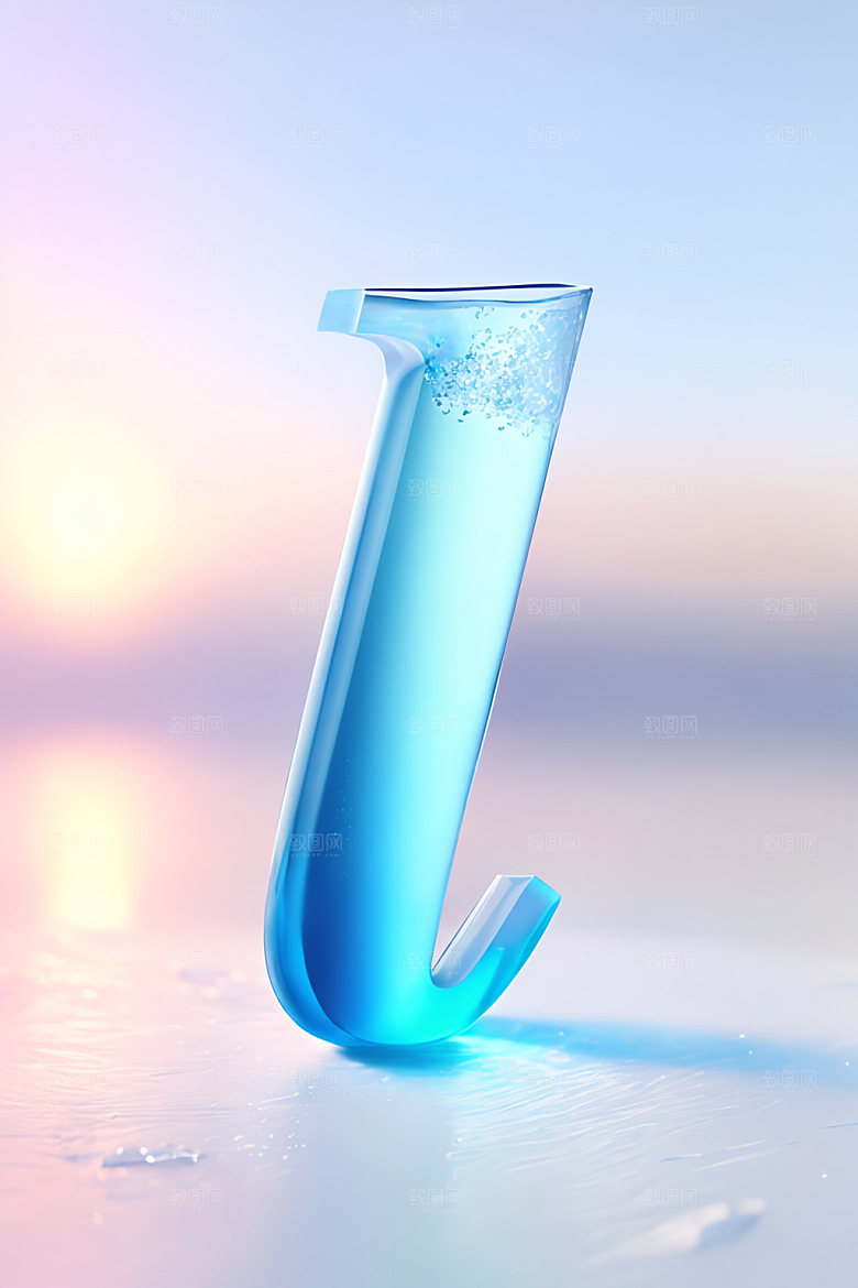 冰块字母创意3D艺术字