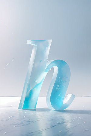 冰块字母英文玻璃艺术字