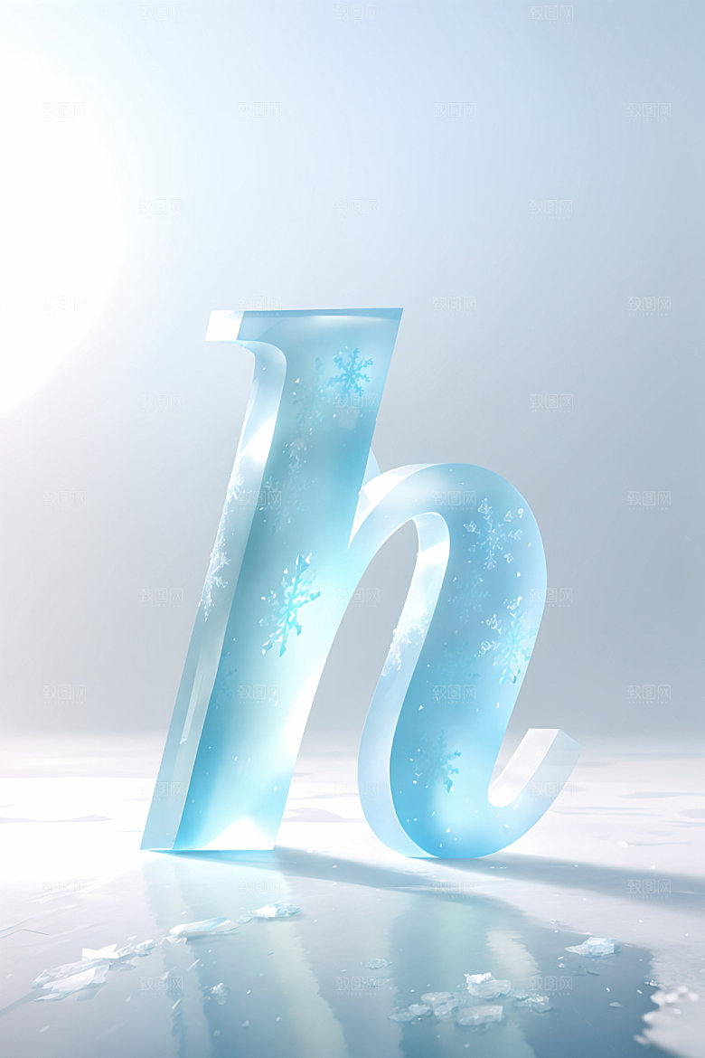 冰块字母英文玻璃艺术字