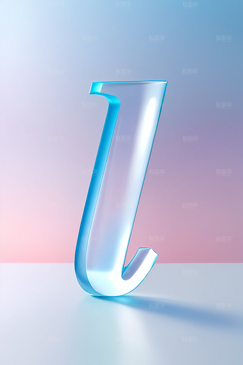 冰块字母清爽透明艺术字