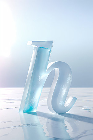 冰块字母立体英文艺术字
