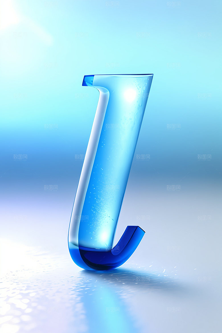 冰块字母通透3D艺术字
