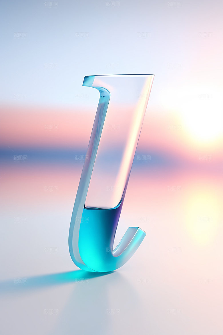 冰块字母3D立体艺术字