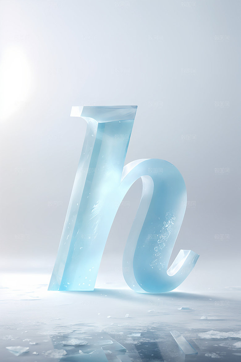冰块字母英文玻璃艺术字