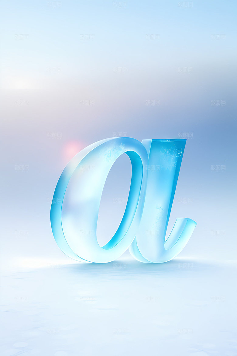 冰块字母3D创意艺术字
