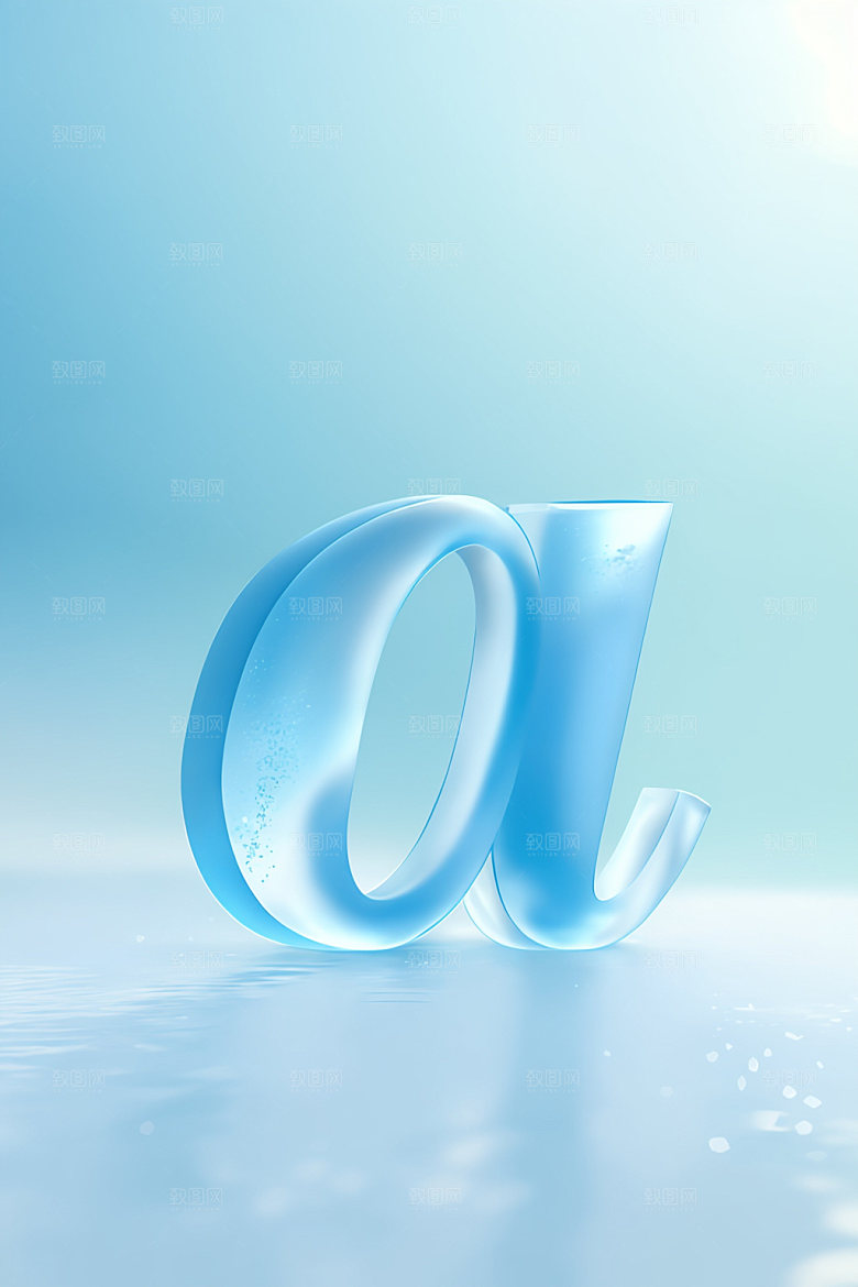 冰块字母立体通透艺术字