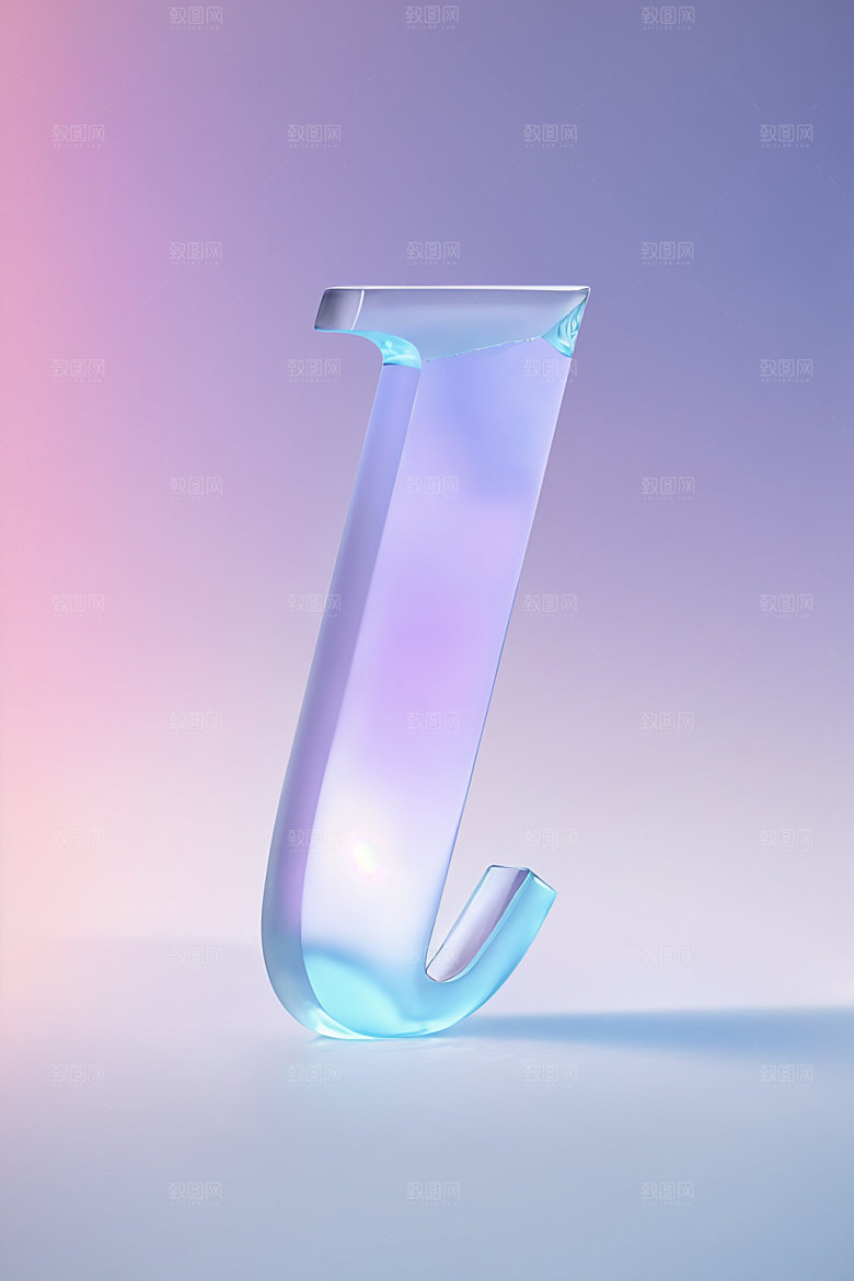 冰块字母3D英文艺术字