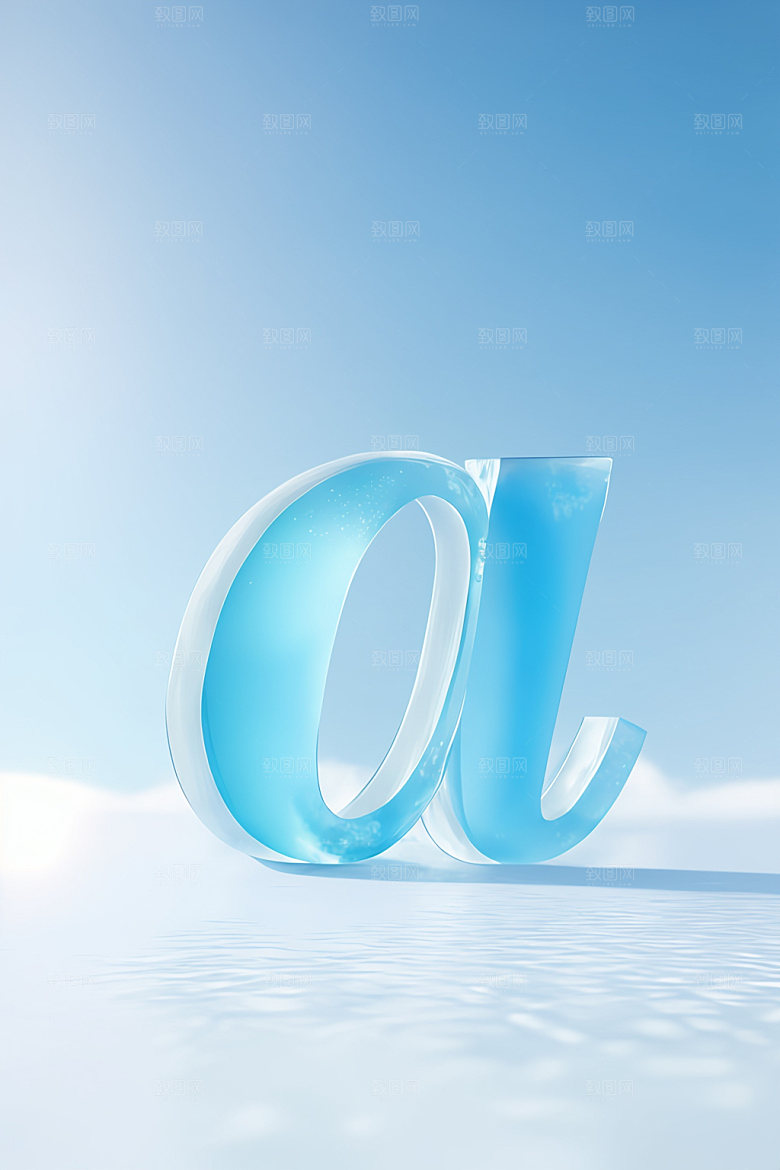 冰块字母通透立体艺术字