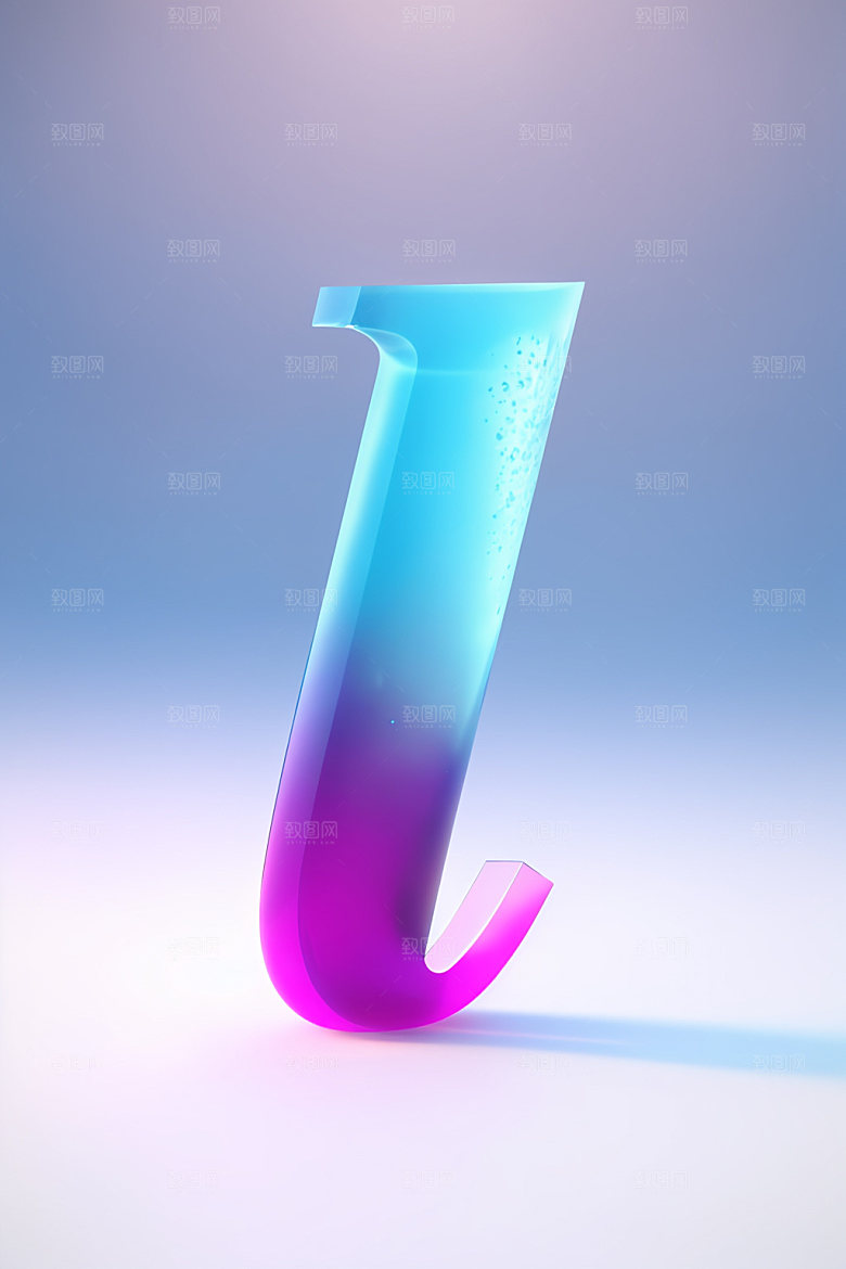冰块字母玻璃清爽艺术字