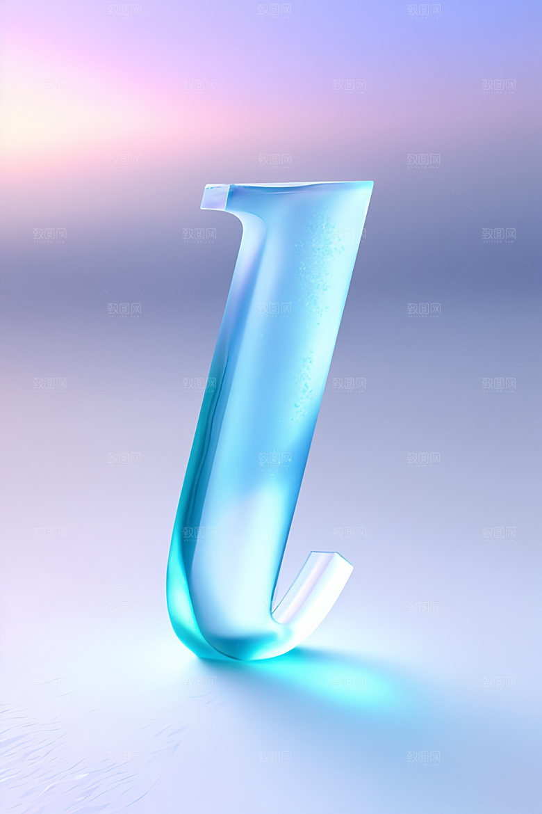 冰块字母晶莹剔透透明艺术字