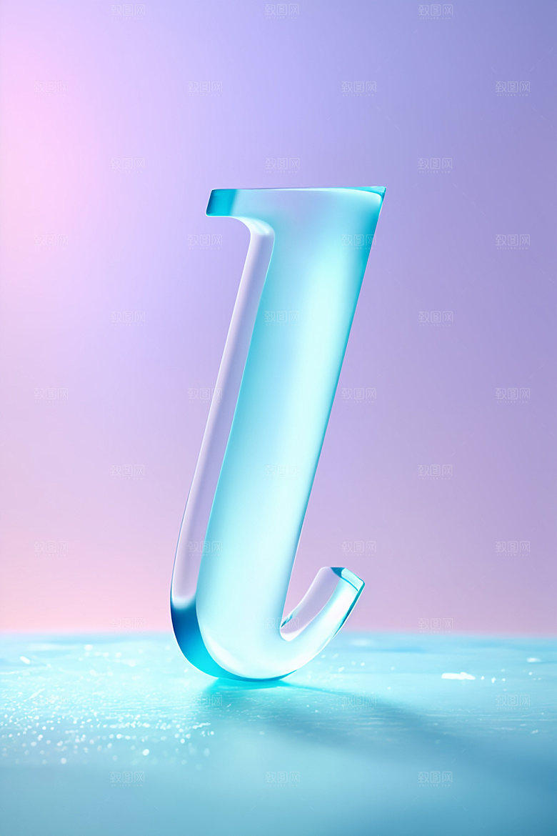 冰块字母英文立体艺术字
