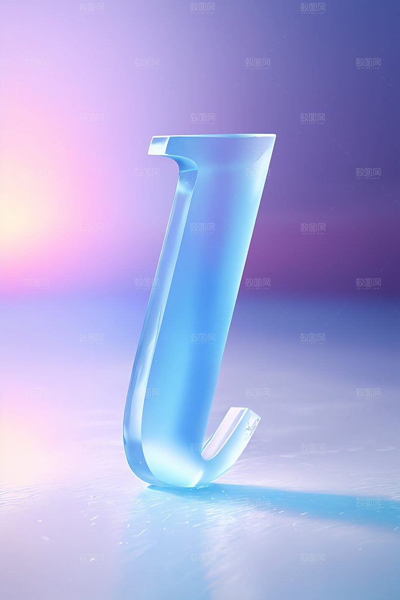 冰块字母玻璃英文艺术字