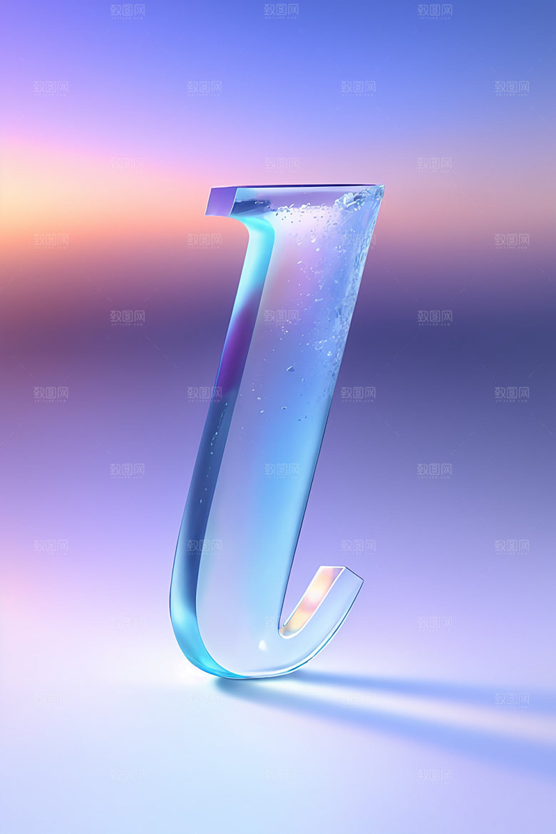 冰块字母立体通透艺术字