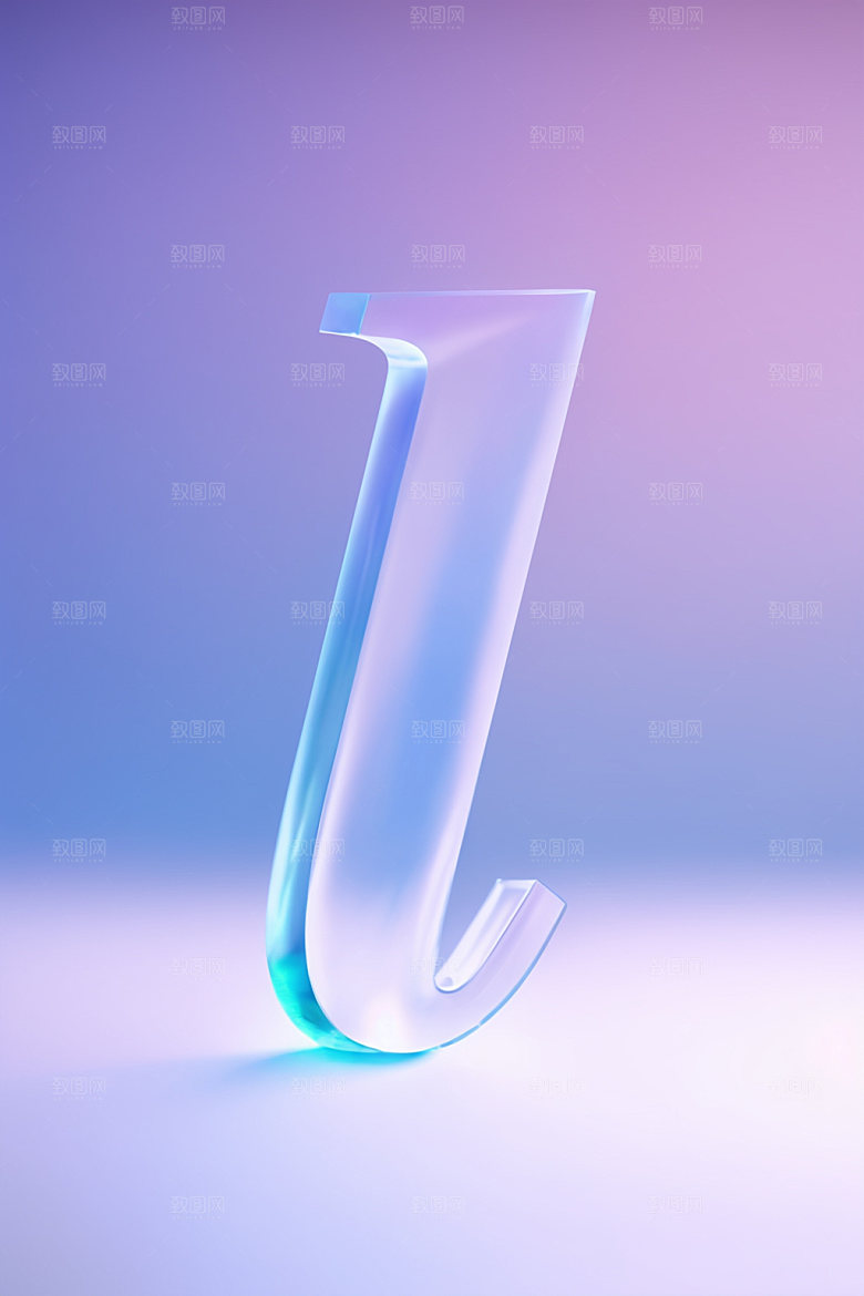 冰块字母晶莹剔透立体艺术字