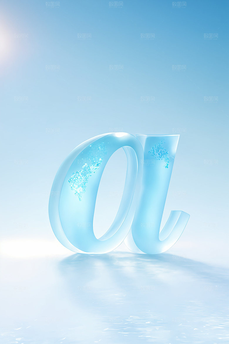 冰块字母3D玻璃艺术字