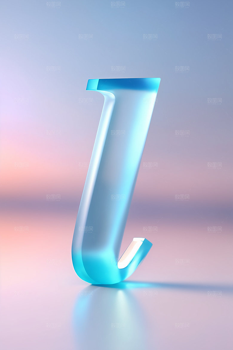 冰块字母3D清爽艺术字