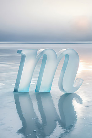 冰块字母3D立体艺术字