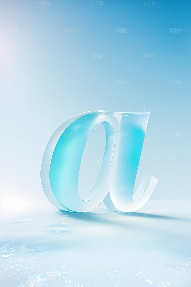 冰块字母3D创意艺术字
