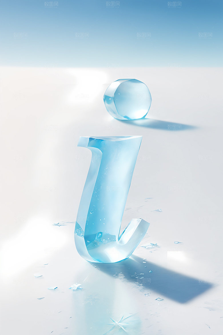 冰块字母玻璃3D艺术字