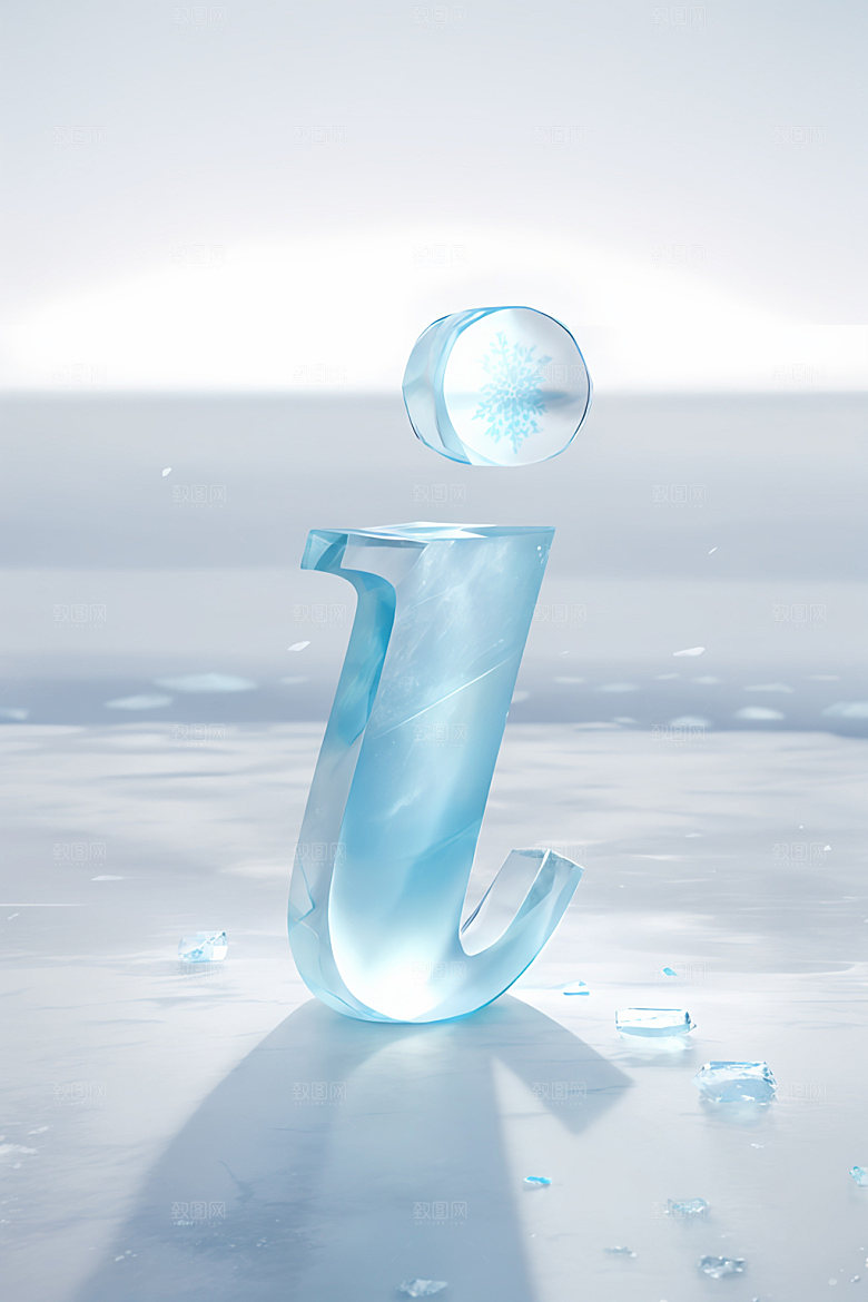 冰块字母创意透明艺术字