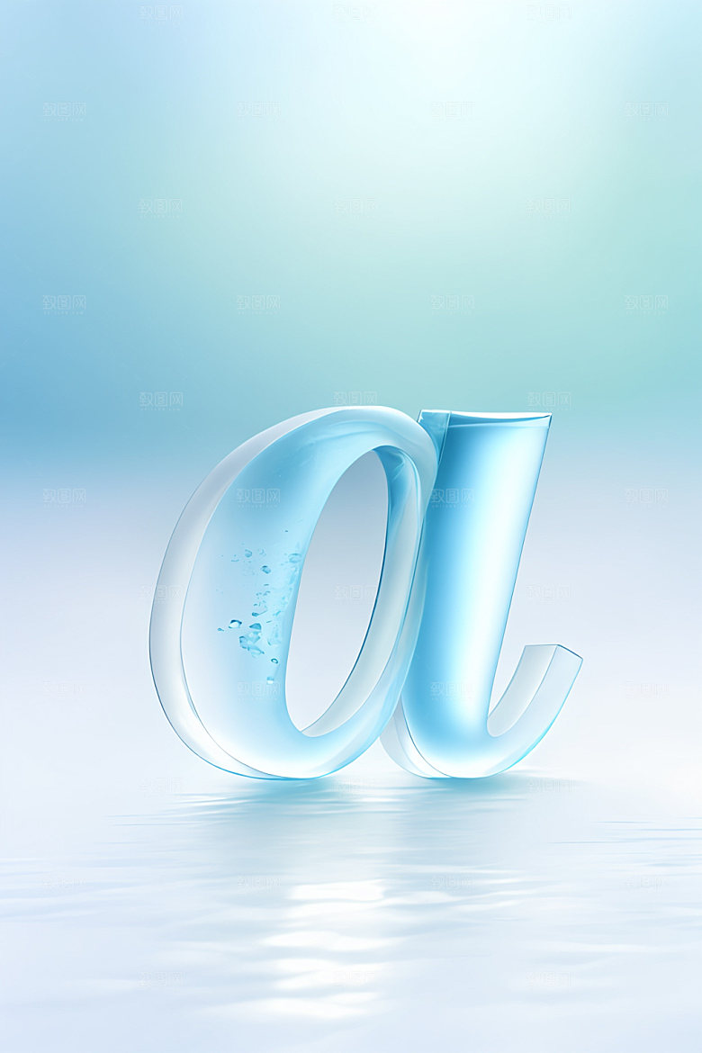 冰块字母3D透明艺术字