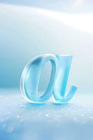 冰块字母晶莹剔透3D艺术字