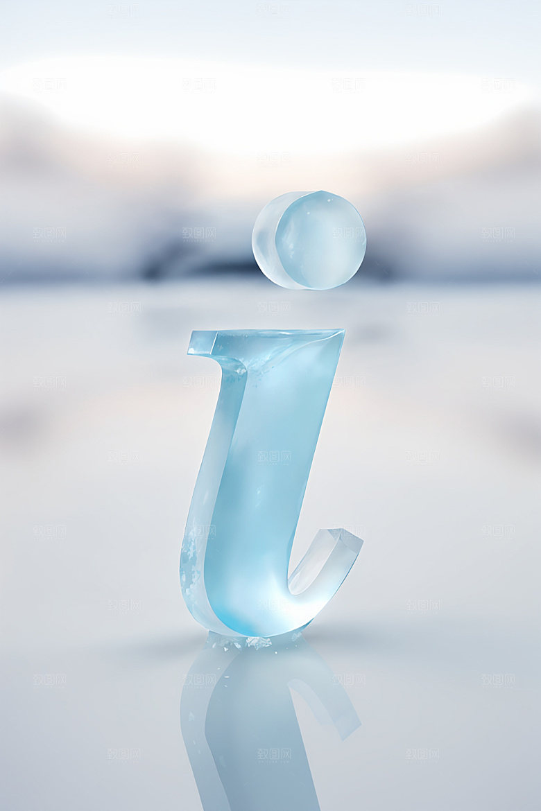 冰块字母透明通透艺术字