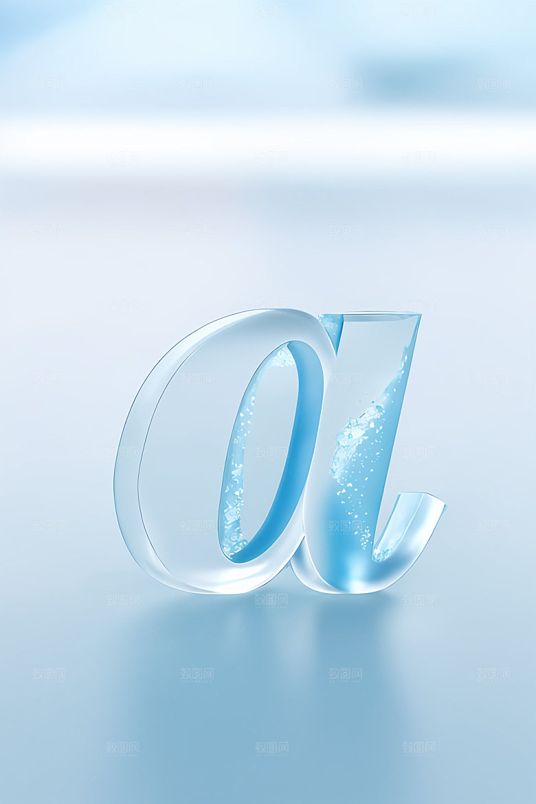 冰块字母清爽3D艺术字