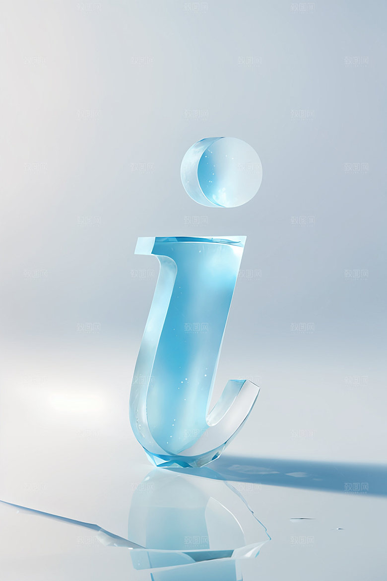 冰块字母3D立体艺术字