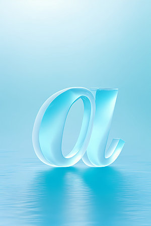冰块字母创意透明艺术字