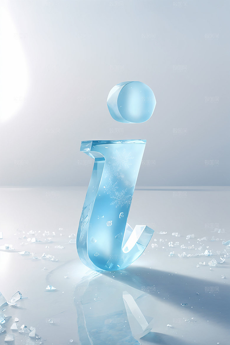 冰块字母3D透明艺术字
