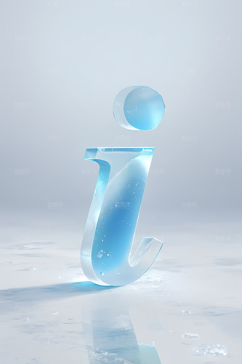 冰块字母3D玻璃艺术字