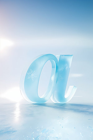 冰块字母3D质感艺术字