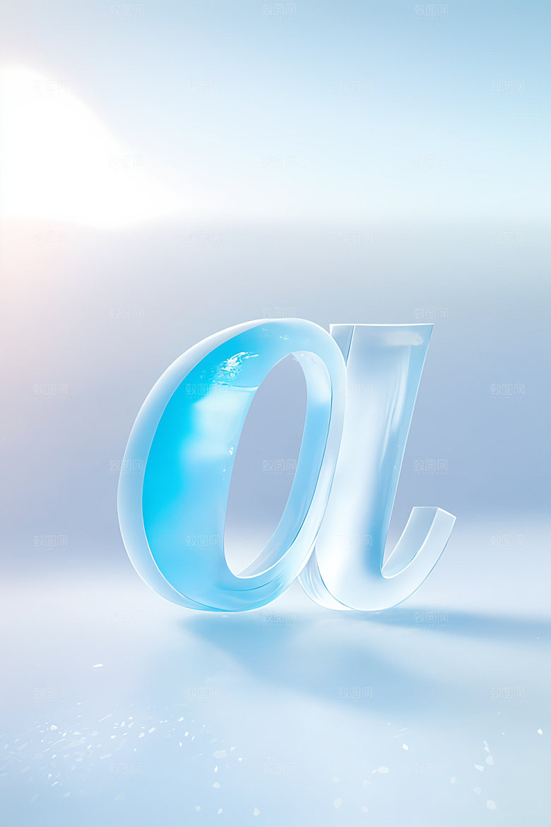 冰块字母英文玻璃艺术字