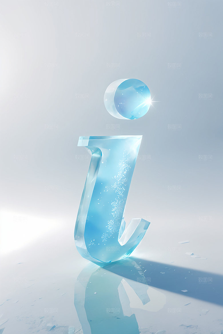 冰块字母英文清爽艺术字