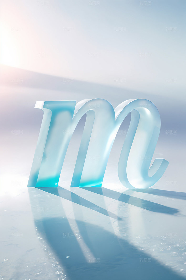 冰块字母3D创意艺术字