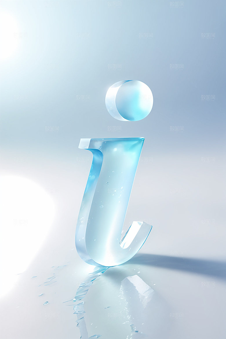 冰块字母质感3D艺术字