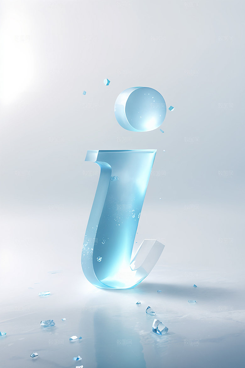 冰块字母通透清爽艺术字