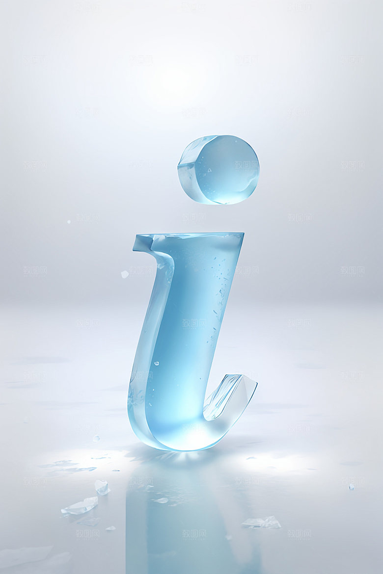 冰块字母3D清爽艺术字