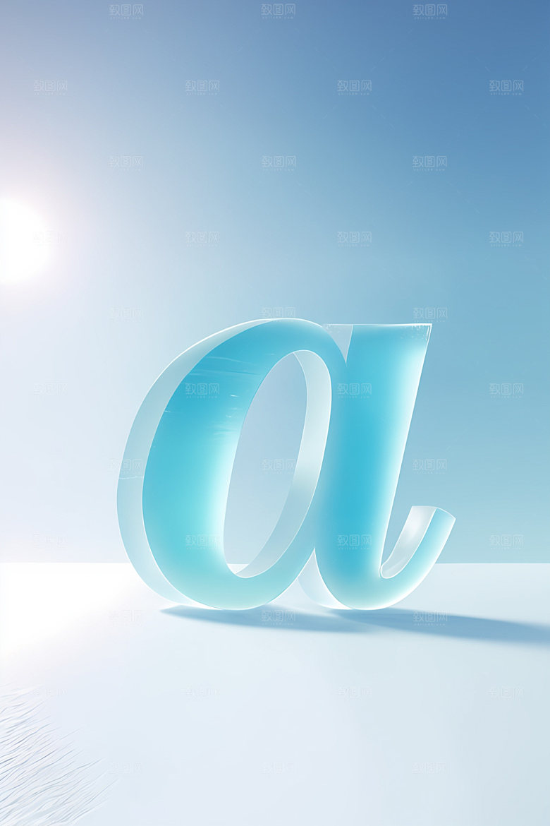 冰块字母质感通透艺术字