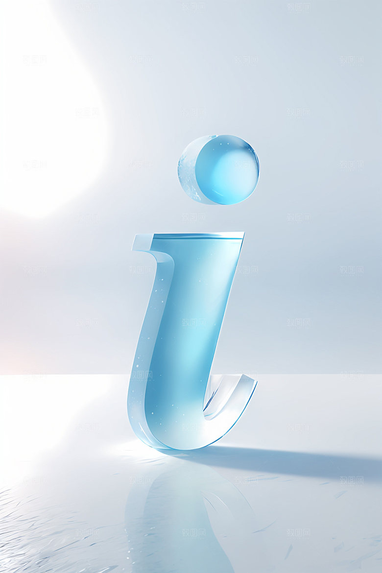 冰块字母3D通透艺术字