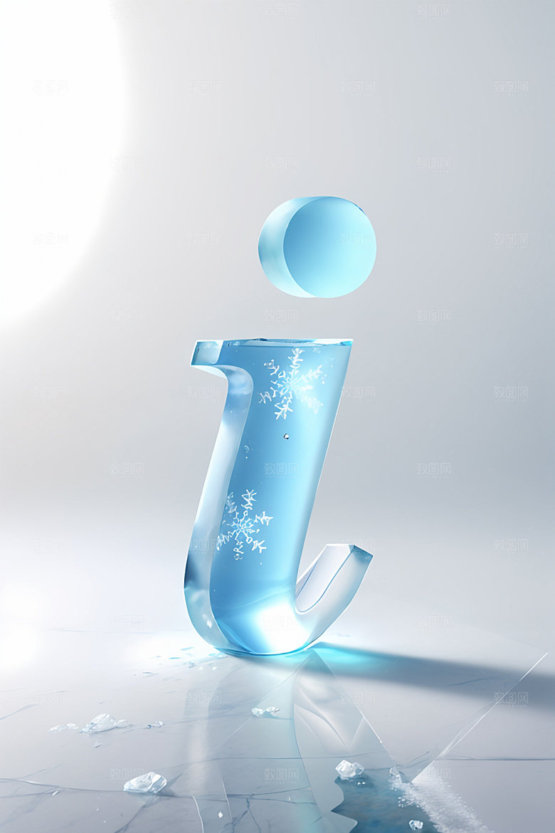 冰块字母英文3D艺术字