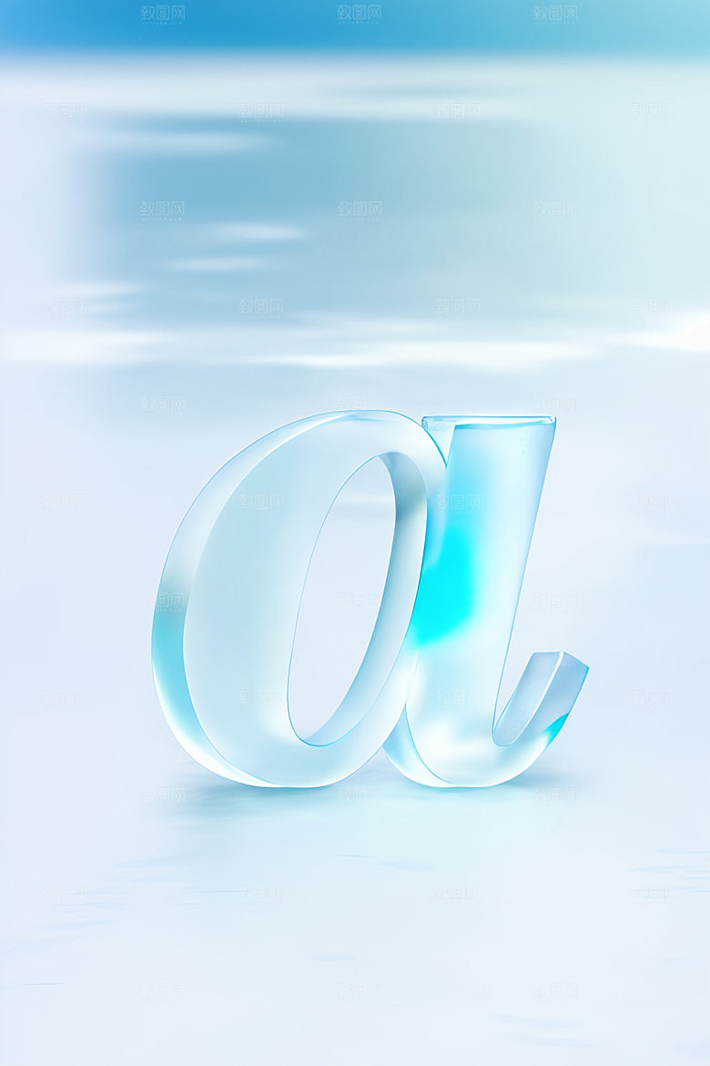 冰块字母透明玻璃艺术字