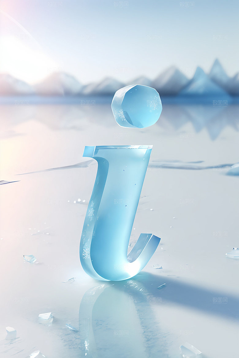 冰块字母玻璃透明艺术字